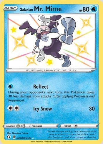 Carta Galarian Mr. Mime #SV020 do set Destinos Brilhantes (Shiny) — Pokémon TCG | Bynx