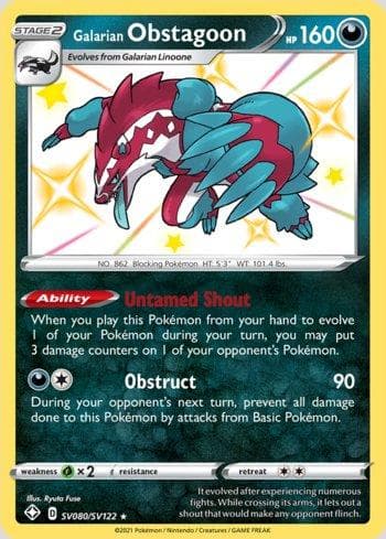 Carta Galarian Obstagoon #SV080 do set Destinos Brilhantes (Shiny) — Pokémon TCG | Bynx