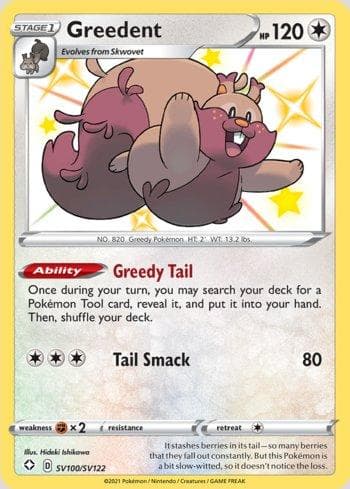 Carta Greedent #SV100 do set Destinos Brilhantes (Shiny) — Pokémon TCG | Bynx