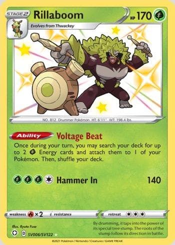 Carta Rillaboom #SV006 do set Destinos Brilhantes (Shiny) — Pokémon TCG | Bynx