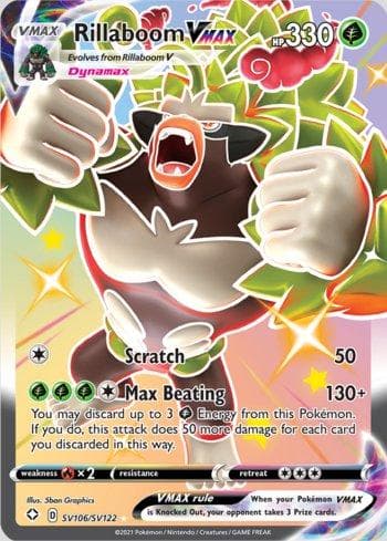 Carta Rillaboom-VMAX #SV106 do set Destinos Brilhantes (Shiny) — Pokémon TCG | Bynx