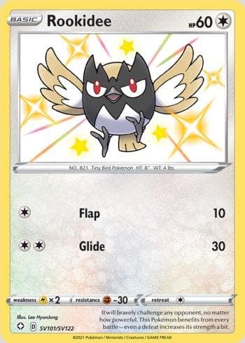 Carta Rookidee #SV101 do set Destinos Brilhantes (Shiny) — Pokémon TCG | Bynx