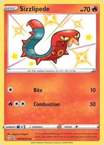 Carta Sizzlipede #SV018 do set Destinos Brilhantes (Shiny) — Pokémon TCG | Bynx