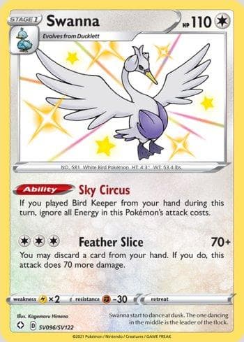 Carta Swanna #SV096 do set Destinos Brilhantes (Shiny) — Pokémon TCG | Bynx