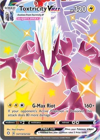 Carta Toxtricity-VMAX #SV113 do set Destinos Brilhantes (Shiny) — Pokémon TCG | Bynx