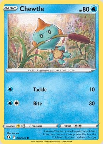 Carta Chewtle 26/72 do set Destinos Brilhantes — Pokémon TCG | Bynx