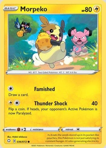 Carta Morpeko 36/72 do set Destinos Brilhantes — Pokémon TCG | Bynx