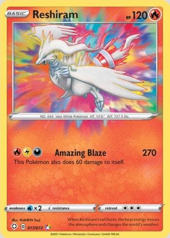 Carta Reshiram 17/72 do set Destinos Brilhantes — Pokémon TCG | Bynx