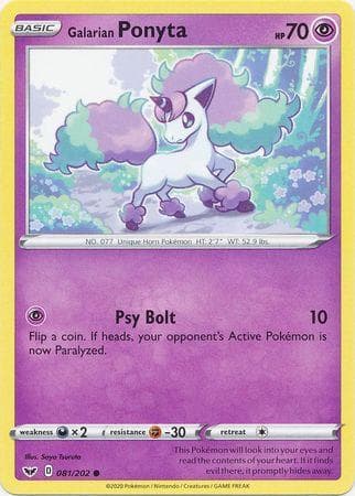 Carta Galarian Ponyta 81/202 do set Espada e Escudo — Pokémon TCG | Bynx