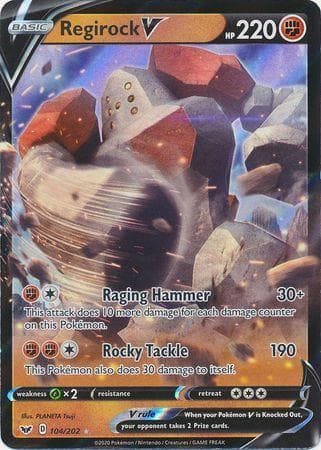 Carta Regirock-V 104/202 do set Espada e Escudo — Pokémon TCG | Bynx