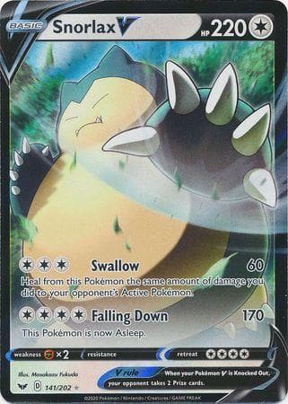 Carta Snorlax-V 141/202 do set Espada e Escudo — Pokémon TCG | Bynx