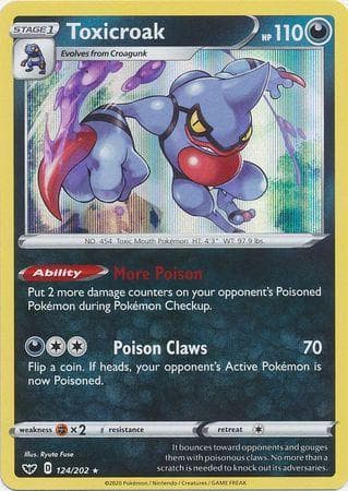 Carta Toxicroak 124/202 do set Espada e Escudo — Pokémon TCG | Bynx