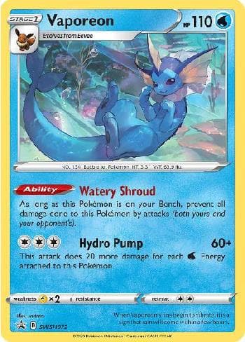 Carta Vaporeon #SWSH072 do set Espada e Escudo Promos — Pokémon TCG | Bynx
