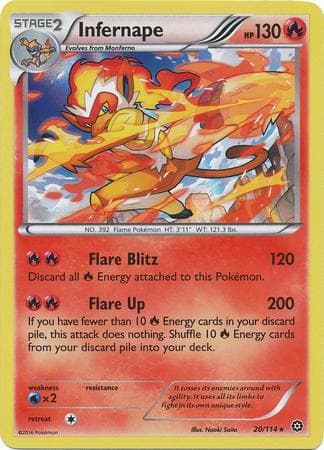 Carta Infernape 20/114 do set Cerco de Vapor — Pokémon TCG | Bynx