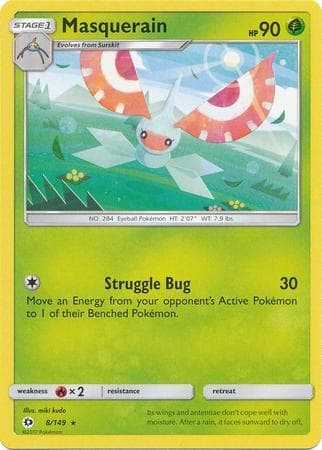 Carta Masquerain 8/149 do set Sol e Lua — Pokémon TCG | Bynx