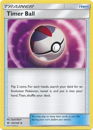 Carta Timer Ball 134/149 do set Sol e Lua — Pokémon TCG | Bynx