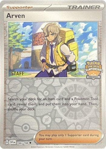 Carta Arven (Regional Championships)(STAFF) 166c/215 do set Escarlate e Violeta Promos — Pokémon TCG | Bynx