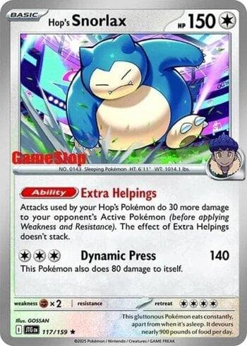 Carta Hop's Snorlax (GameStop) 117g/215 do set Escarlate e Violeta Promos — Pokémon TCG | Bynx
