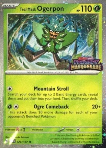 Carta Teal Mask Ogerpon (Twilight Masquerade Stamped) 024b/215 do set Escarlate e Violeta Promos — Pokémon TCG | Bynx