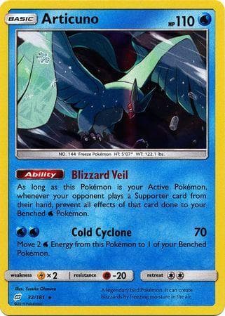 Carta Articuno 32/181 do set União de Aliados — Pokémon TCG | Bynx