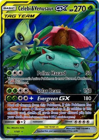 Carta Celebi & Venusaur-GX 1/181 do set União de Aliados — Pokémon TCG | Bynx