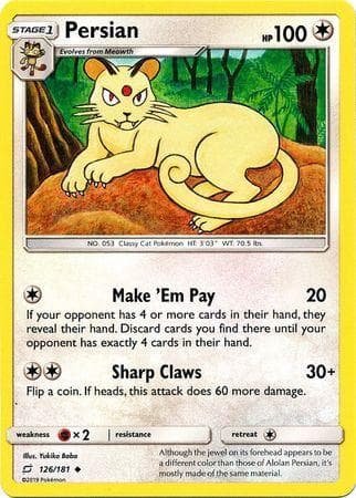 Carta Persian 126/181 do set União de Aliados — Pokémon TCG | Bynx