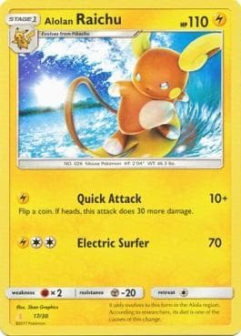 Carta Alolan Raichu 17/30 do set Sun & Moon Trainer Kit - Alolan Raichu — Pokémon TCG | Bynx