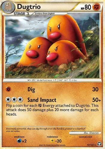Carta Dugtrio 19/102 do set Triunfante — Pokémon TCG | Bynx