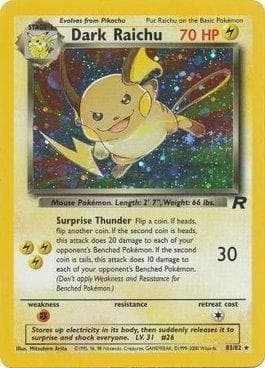 Carta Dark Raichu 83/82 do set Team Rocket — Pokémon TCG | Bynx