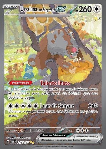 Carta Bloodmoon Ursaluna ex 216/167 do set Máscaras do Crepúsculo — Pokémon TCG | Bynx