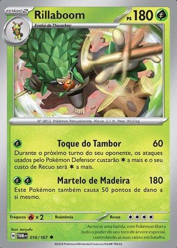 Carta Rillaboom 016/167 do set Máscaras do Crepúsculo — Pokémon TCG | Bynx