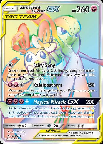 Carta Gardevoir & Sylveon-GX 225/214 do set Elos Inquebráveis — Pokémon TCG | Bynx