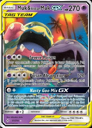 Carta Muk & Alolan Muk-GX 61/214 do set Elos Inquebráveis — Pokémon TCG | Bynx