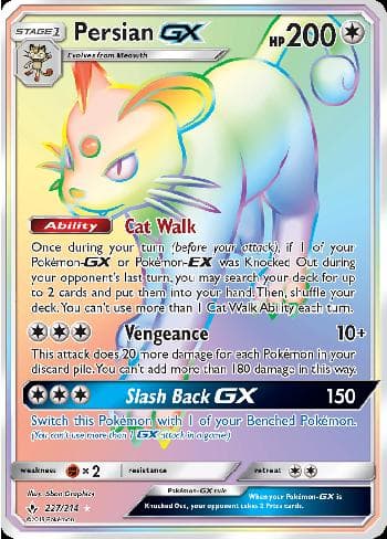 Carta Persian-GX 227/214 do set Elos Inquebráveis — Pokémon TCG | Bynx