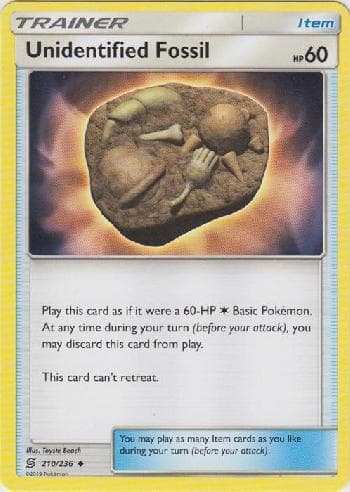 Carta Unidentified Fossil 210/236 do set Sintonia Mental — Pokémon TCG | Bynx