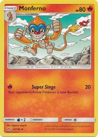 Carta Monferno 22/156 do set Ultraprisma — Pokémon TCG | Bynx