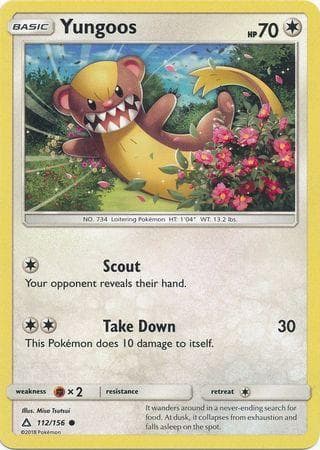 Carta Yungoos 112/156 do set Ultraprisma — Pokémon TCG | Bynx