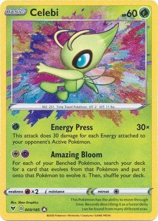 Carta Celebi 9/185 do set Voltagem Vívida — Pokémon TCG | Bynx