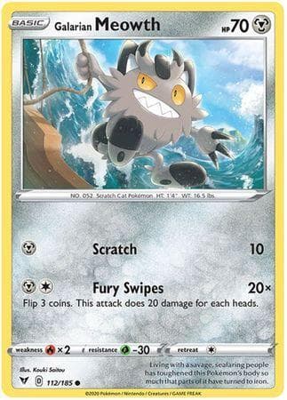 Galarian Meowth 112 — Voltagem Vívida