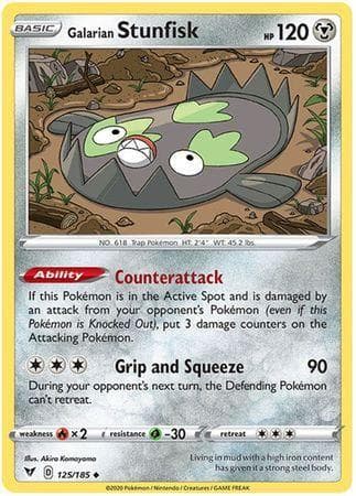 Carta Galarian Stunfisk 125/185 do set Voltagem Vívida — Pokémon TCG | Bynx