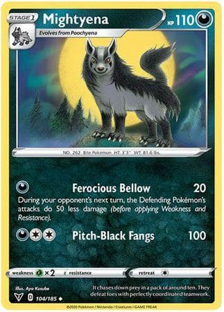 Carta Mightyena 104/185 do set Voltagem Vívida — Pokémon TCG | Bynx