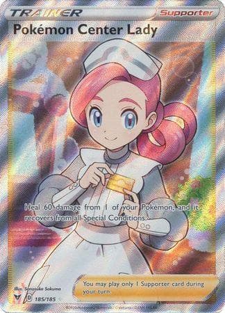 Pokemon Center Lady 185/185 — Voltagem Vívida