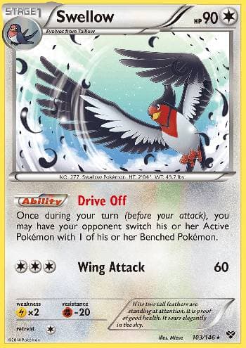 Carta Swellow 103/146 do set XY — Pokémon TCG | Bynx