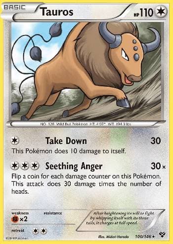 Carta Tauros 100/146 do set XY — Pokémon TCG | Bynx