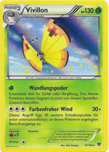 Carta Vivillon (Continental) 17c/146 do set XY — Pokémon TCG | Bynx