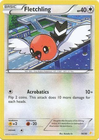 Fletchling 16/30 — XY Trainer Kit: Pikachu Libre and Suicune