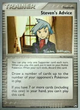 Carta Steven's Advice (10/20) do set World Championship 2008: Intimidation — Pokémon TCG | Bynx