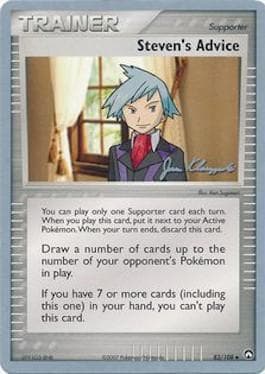 Carta Steven's Advice (17/27) do set World Championship 2008: Psychic Lock — Pokémon TCG | Bynx