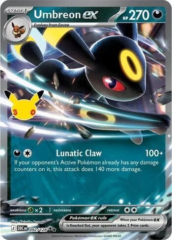 Umbreon ex 092 — 30th Celebration