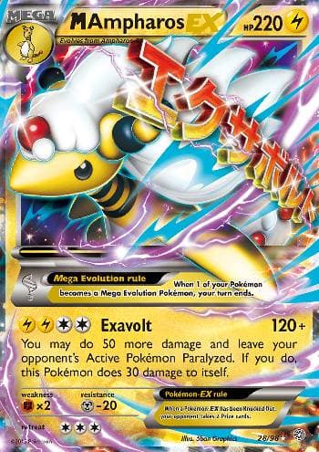 Carta M Ampharos-EX (28/98) do set Origens Ancestrais — Pokémon TCG | Bynx